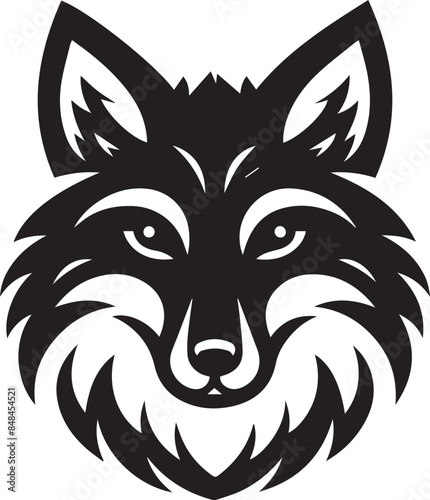 wolf head icon Silhouette Vector 