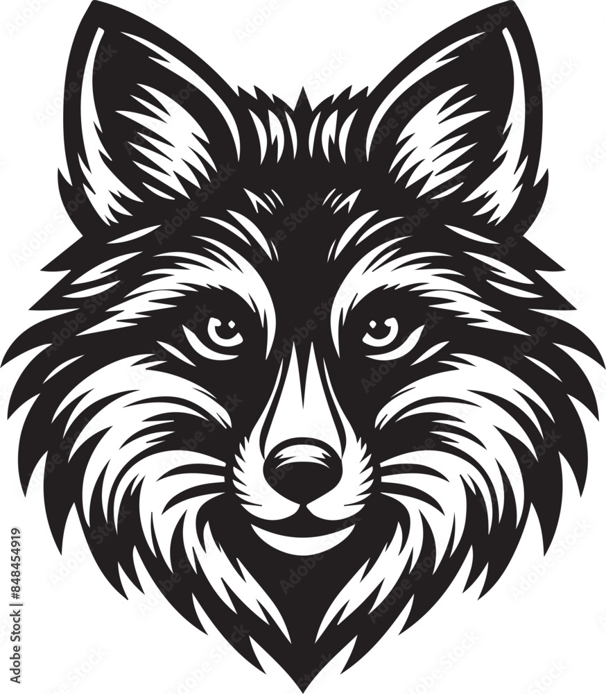 wolf head icon Silhouette Vector 