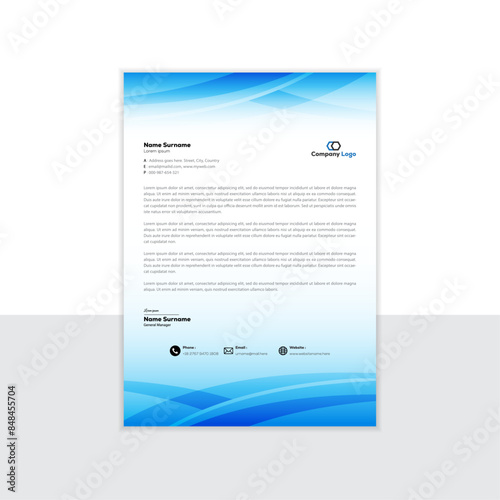Corporate Business Letterhead, Elegant and minimalist style letterhead template design full Vector.