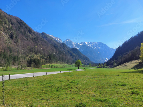 Logar valley - mountains Kamnik Alps in Slovenia photo
