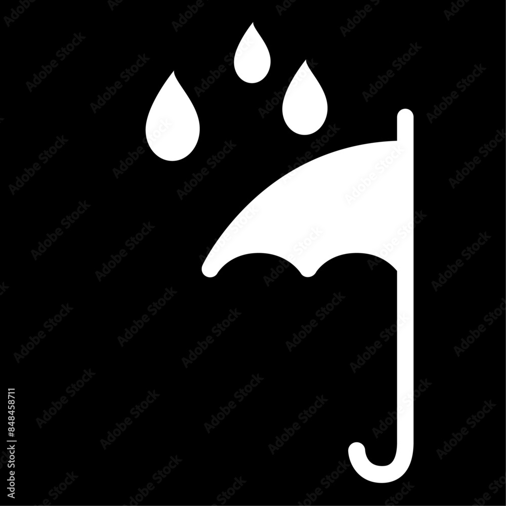Umbrella and rain drops icon Vector Illustration Umbrella and rain drops icon Vector Illustration
