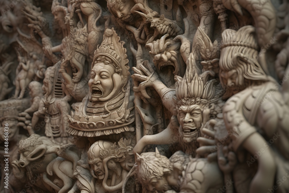detailed view of an ancient mythological artifact detailed view of an ancient mythological artifact