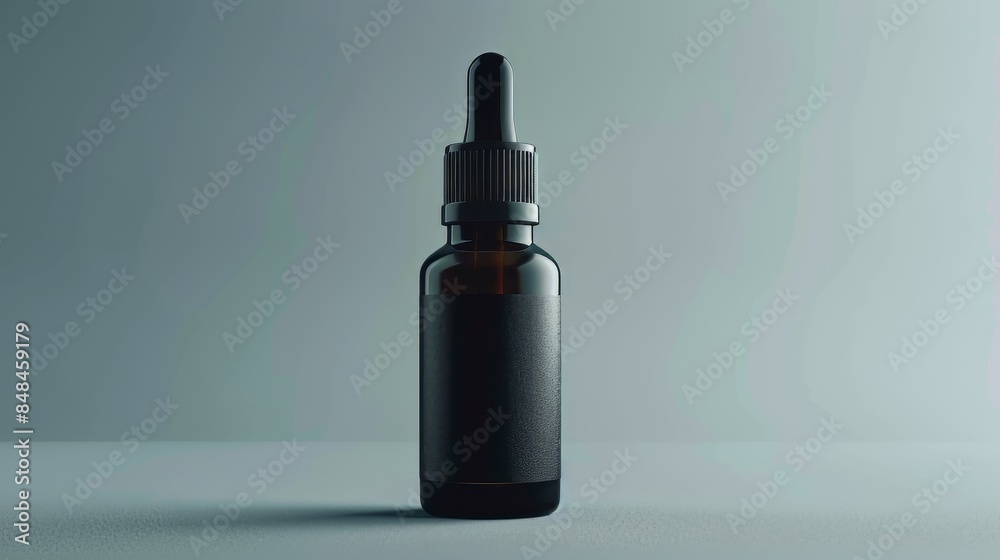 Black Dropper Bottle On White Background Black Dropper Bottle On White Background