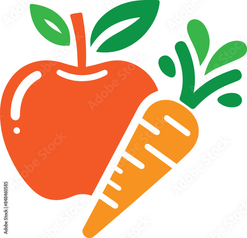 Vector Apple and carrot icon