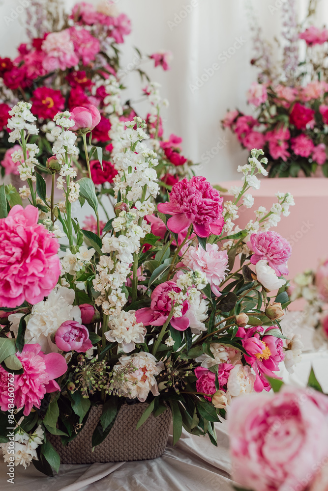 design of white and pink flowers design of white and pink flowers