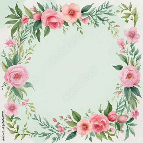 Romantic Blooms Botanical Bouquet Border for Wedding Stationery and Greetings