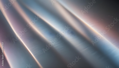 a striped reflection on a metallic surface with vibrant colors and soft lighting.