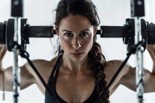 donna che si allena in palestra