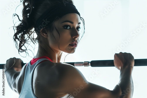 ragazza che si allena in palestra photo