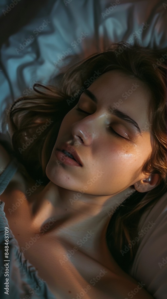 Young caucasian woman having trouble sleeping at night Young caucasian woman having trouble sleeping at night
