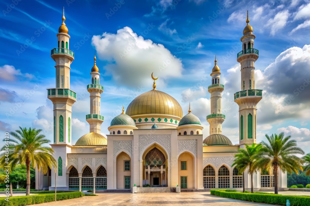 Obraz premium Arabic Mosque 3D render.