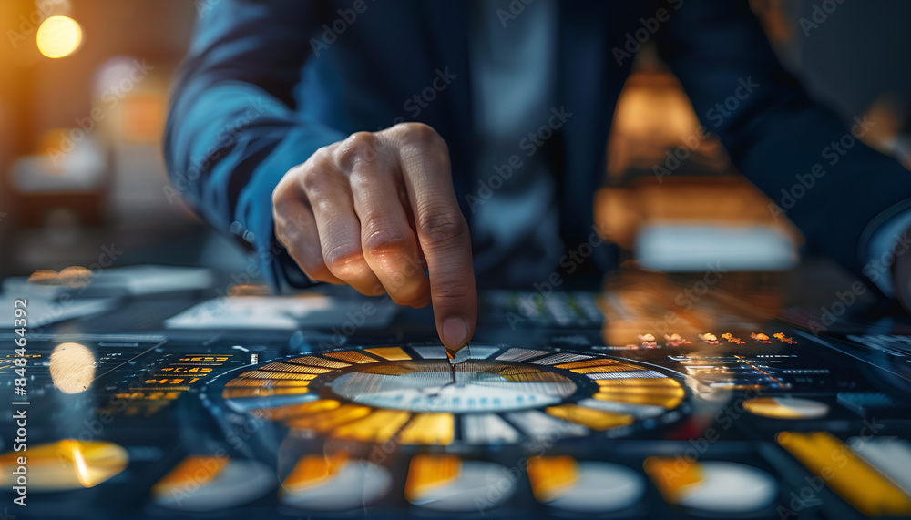 Benchmarking or product life cycle concept. Businessman compare or plan better product life cycle Benchmarking or product life cycle concept. Businessman compare or plan better product life cycle