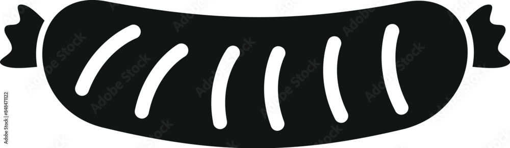 Simple black glyph representing a sausage, ideal for food industry related designs Simple black glyph representing a sausage, ideal for food industry related designs