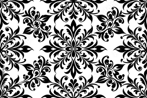 An ornate black pattern with intricate swirls and curves forms a symmetrical design © Joanna Redesiuk