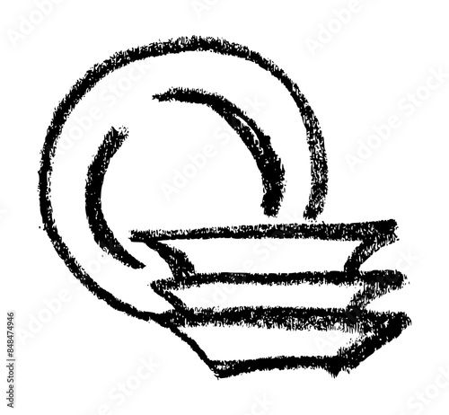 Plates Icon - Crayon Chalk Drawing