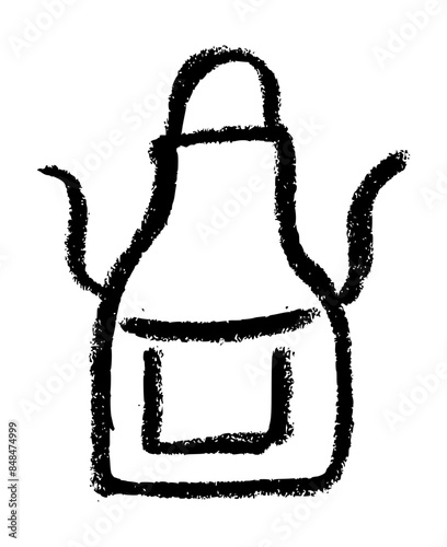 Apron Barbecue Icon - Crayon Chalk Drawing