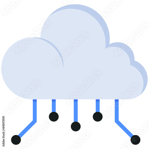 Cloud Server Flat Icon