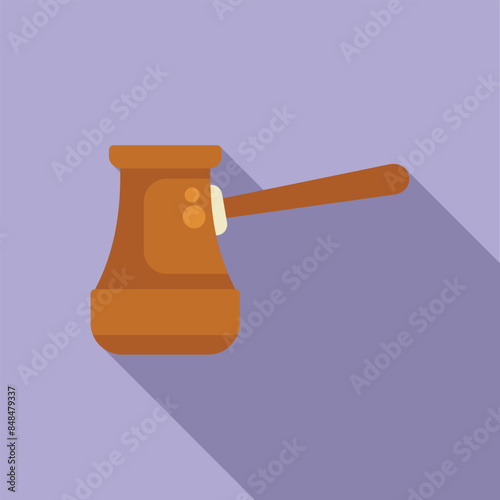 Traditional turkish coffee pot, known as a cezve, is brewing aromatic and flavorful coffee