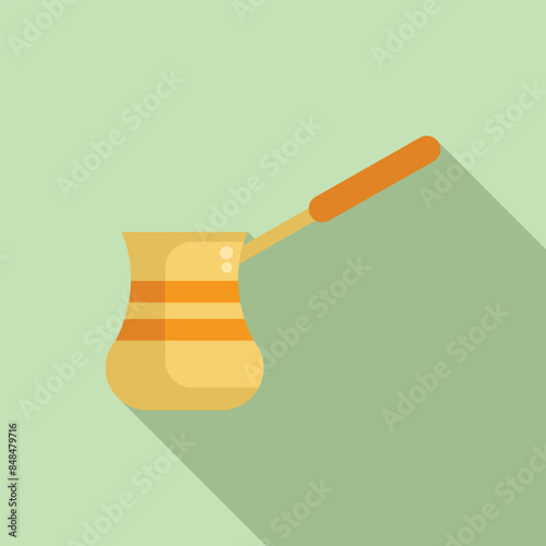 Traditional arabic dallah coffee pot in flat design with long handle for serving fresh brewed coffee
