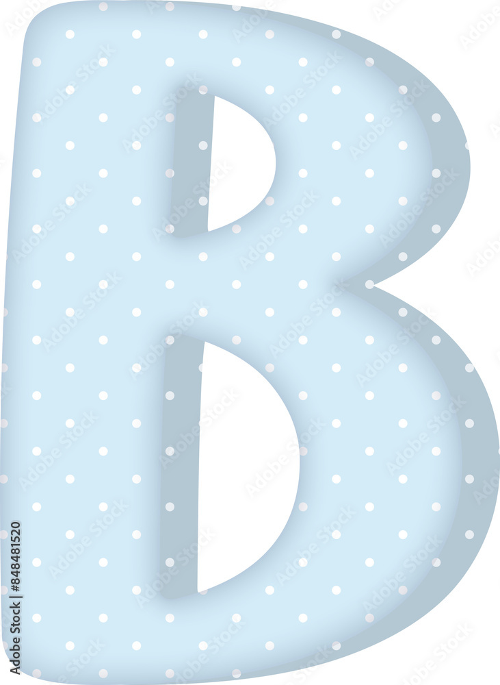 Polka Dot Uppercase B in Pastel Blue Tones for Baby and Children’s Designs Polka Dot Uppercase B in Pastel Blue Tones for Baby and Children’s Designs