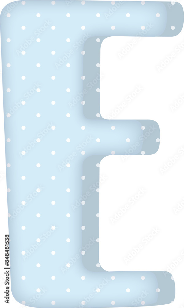 Polka Dot Uppercase E in Pastel Blue Tones for Baby and Children’s Designs Polka Dot Uppercase E in Pastel Blue Tones for Baby and Children’s Designs