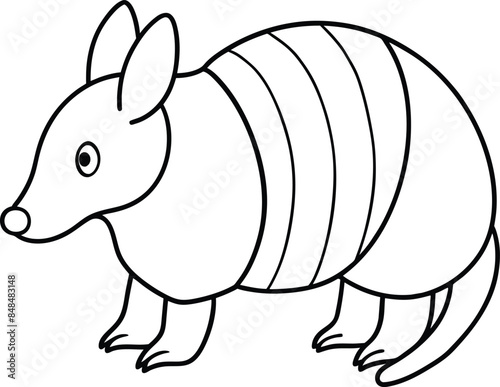 Coloring book or Coloring page for kids Armadillo vector clipart Nature background photo