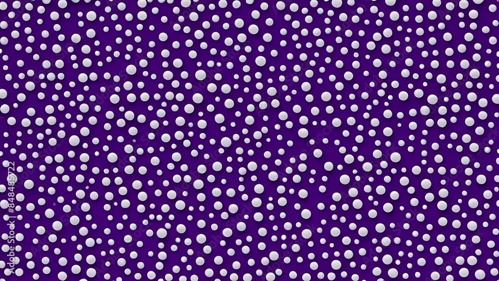 Abstract composition white dots scattered on a lilac background. Concept - snowfall or starry sky