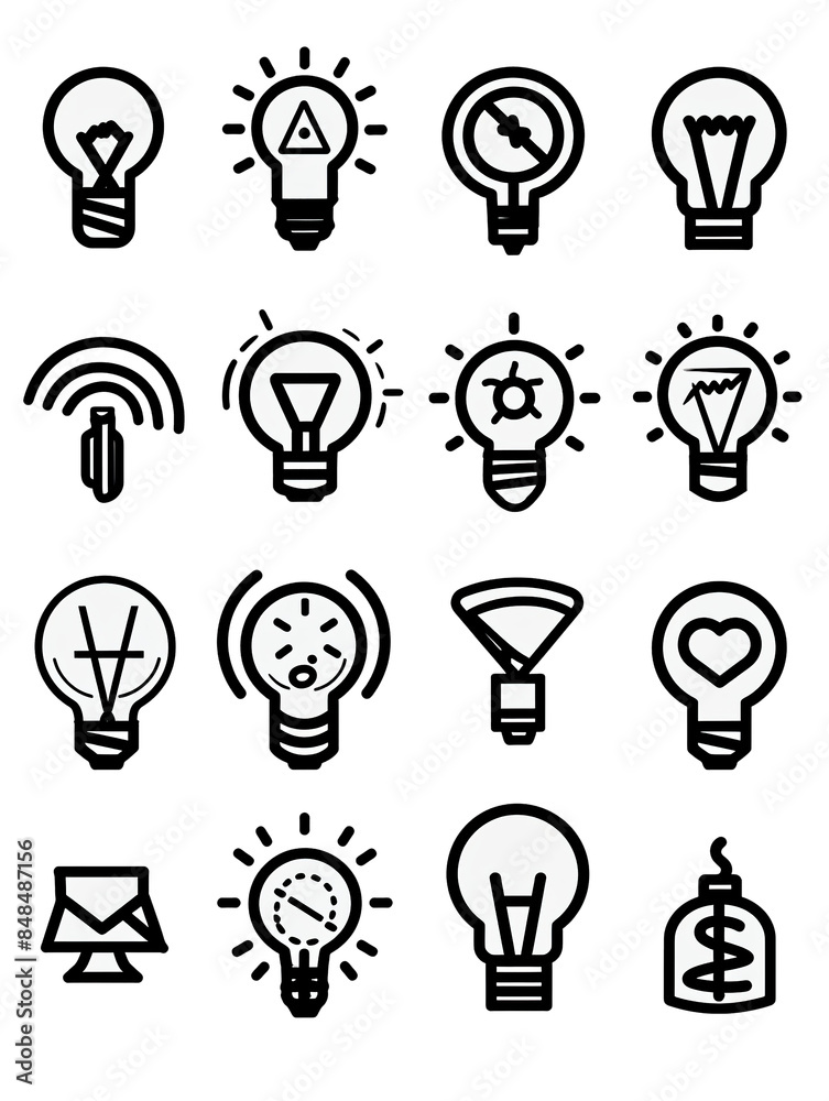 A collection of icons that represent different ideas and concepts A collection of icons that represent different ideas and concepts