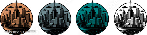Vektor Set Logo Stadt - Metropole