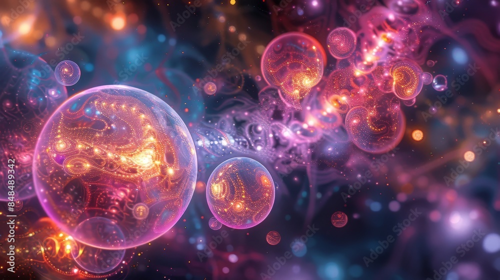 Abstract Glowing Spheres in Space Abstract Glowing Spheres in Space