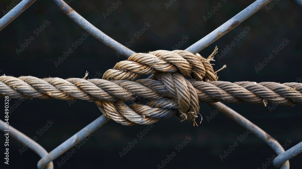 Rope attached to a residential fence