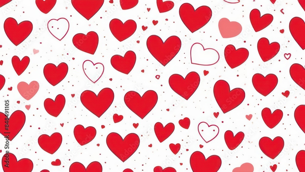 many little red hearts on white background many little red hearts on white background