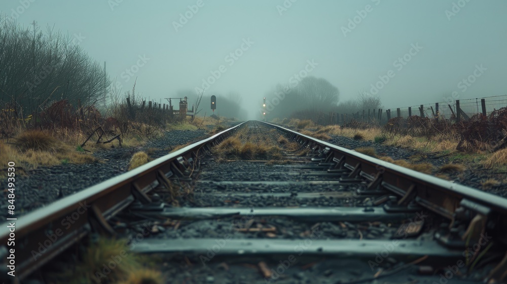 Railway track extending into the distance