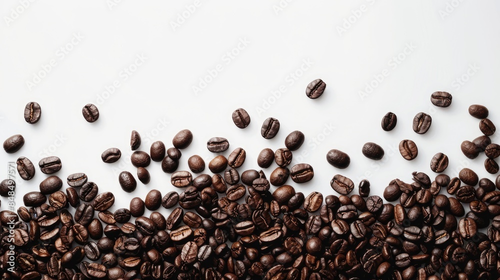 Obraz premium Coffee beans on a white background