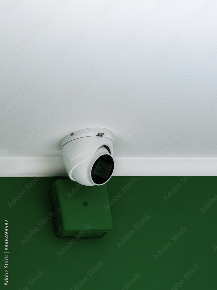 small cctv camera on green wall small cctv camera on green wall