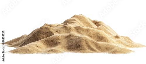 Desert sand mound isolated on a white background photo
