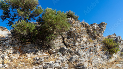 Ancient city Amos near town or village of Turunc, Turkey. It was located in Rhodian Peraia in Caria on Mediterranean coast photo