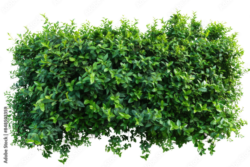 Green bush or wall of shrubs isolated on white background. Green leaves wall with clipping path Green bush or wall of shrubs isolated on white background. Green leaves wall with clipping path