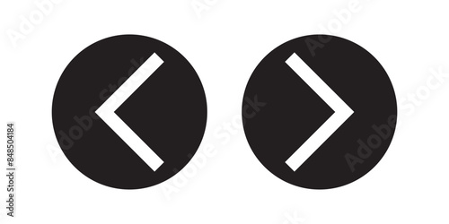 Back and Next icon button. Left and right  button vector illustration.  Next and previous buttons on white background.
