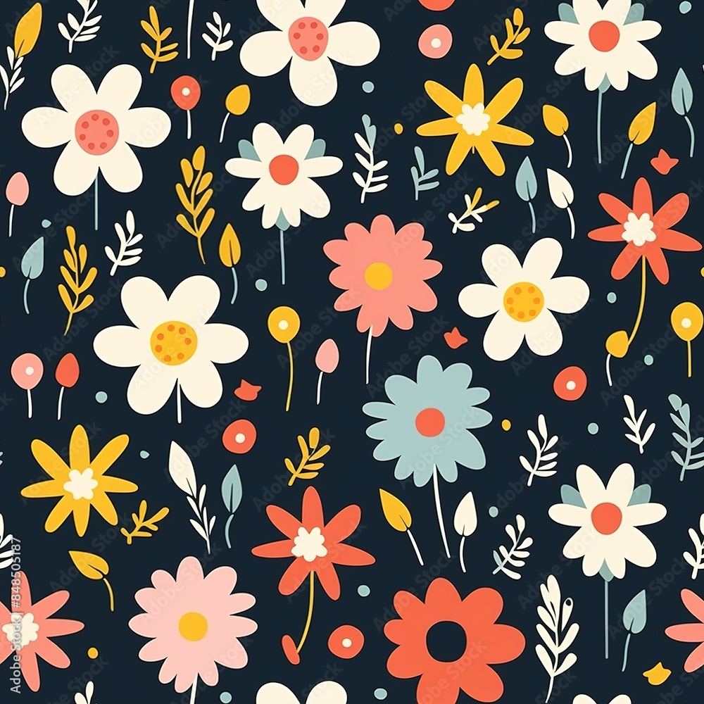 Daisy Delight Cheerful Seamless Floral Backgrounds Perfect for Spring Designs Daisy Delight Cheerful Seamless Floral Backgrounds Perfect for Spring Designs
