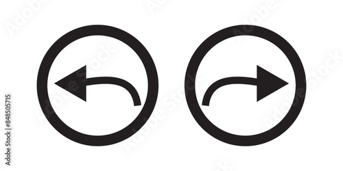 Back and Next icon button. Left and right  button vector illustration.  Next and previous buttons on white background.