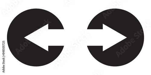 Back and Next icon button. Left and right  button vector illustration.  Next and previous buttons on white background.