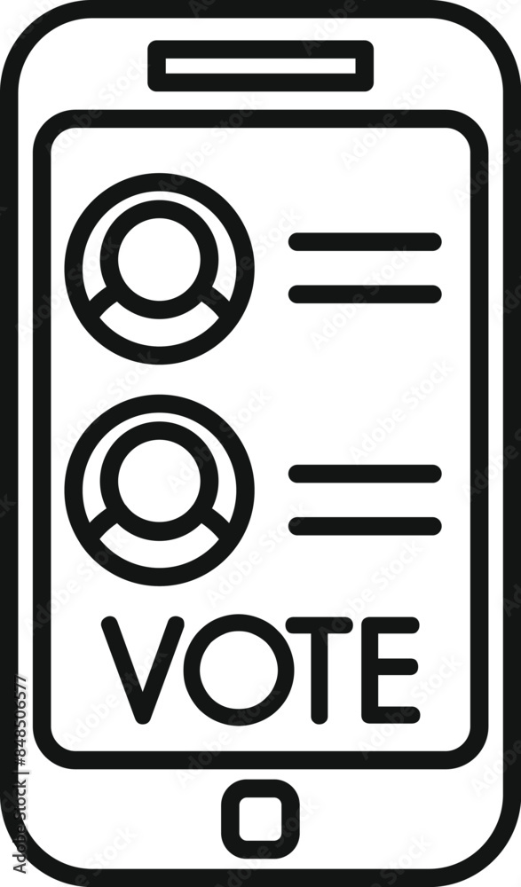 Online voting on a smartphone with two candidates to choose from Online voting on a smartphone with two candidates to choose from