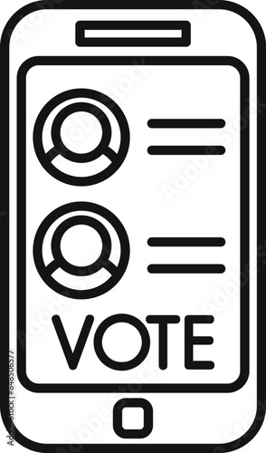 Online voting on a smartphone with two candidates to choose from