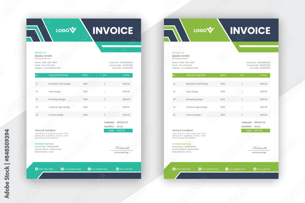 Customizable Invoice Layout with pdf, word, excel, doc, sheet, form, receipt, bill, print, subtotal, calculation, total, variation bundle for your company Customizable Invoice Layout with pdf, word, excel, doc, sheet, form, receipt, bill, print, subtotal, calculation, total, variation bundle for your company