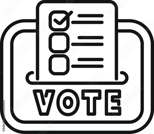 Simple line art of a checklist representing the concept of voting in an election