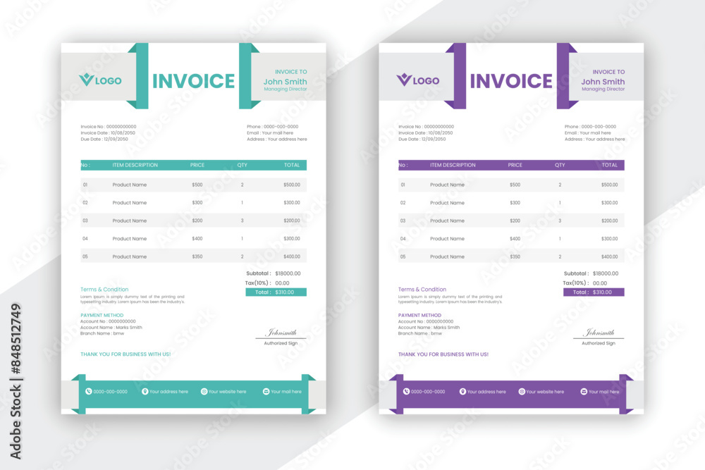 Customizable Invoice Layout with pdf, word, excel, doc, sheet, form, receipt, bill, print, subtotal, calculation, total, variation bundle for your company Customizable Invoice Layout with pdf, word, excel, doc, sheet, form, receipt, bill, print, subtotal, calculation, total, variation bundle for your company