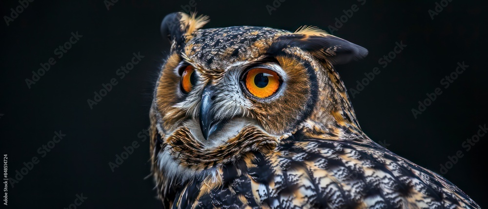 A brown owl, featuring sharp beak and feathers, symbolizing wisdom and stealth in the wild A brown owl, featuring sharp beak and feathers, symbolizing wisdom and stealth in the wild