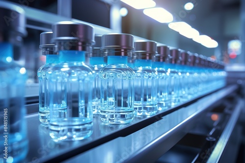 Medical production test tubes in laboratory