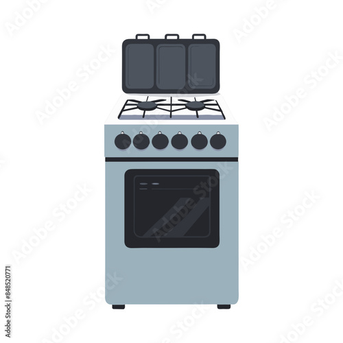 Kitchen electric stove. Kitchen gas stove